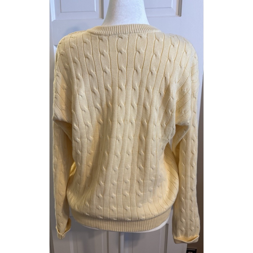 Mark,Fore & Strike Pale Yellow Cable Knit Sweater Large Cotton Nautical Mens
